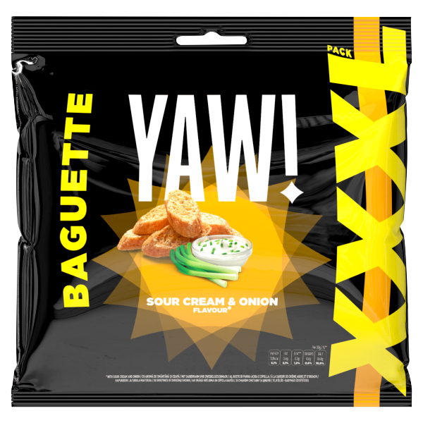YAW! Extrudált baguette hagym-tejf 120g