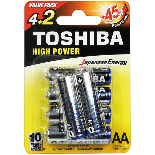 Toshiba alkáli elem LR6 BP6 AA/4+2db