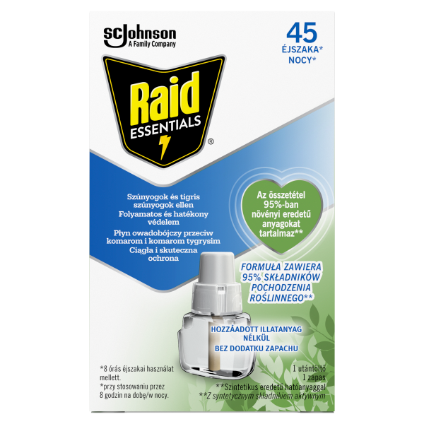 Raid elektr.párologtató utt. Essentials 45 éj