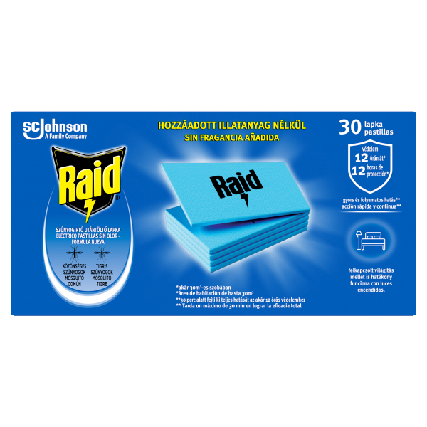 Raid elektromos lapkás szúnyogirtó utt. 30db