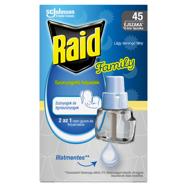 Raid elektr.párologtató utt. Family 45 éj