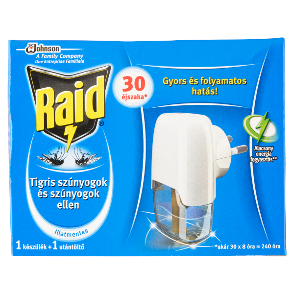 Raid elektr.párologtató kész.30 éj