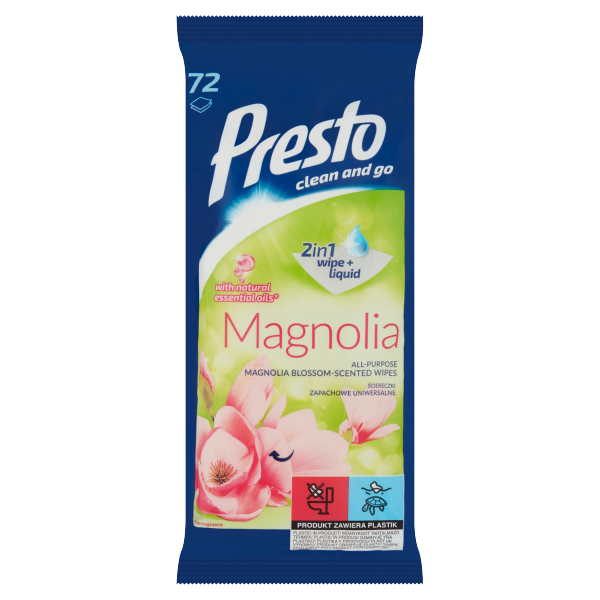 Presto törlőkendő magnólia 72db