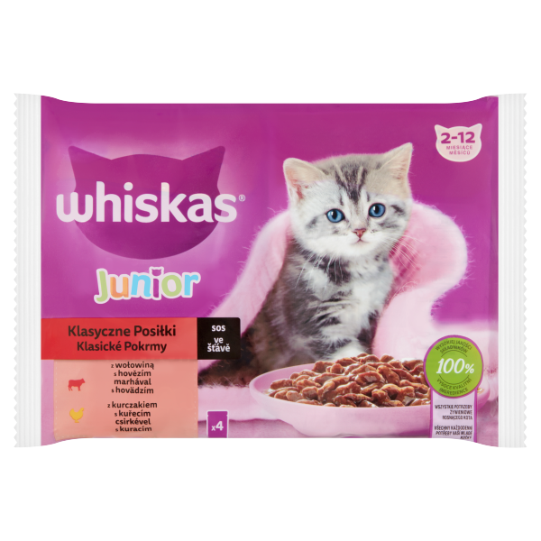 Whiskas alutas 4-pack Húsos Junior 4*85g