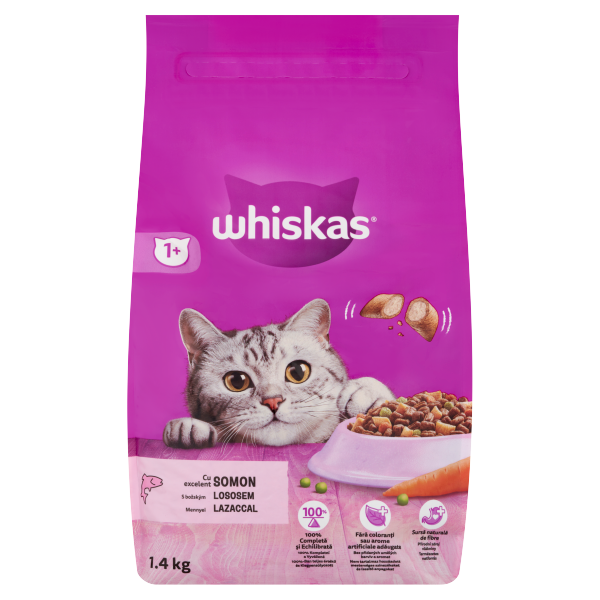 WHISKAS száraz lazac 1,4kg