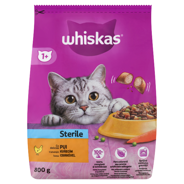WHISKAS száraz Sterile Csirke 800g