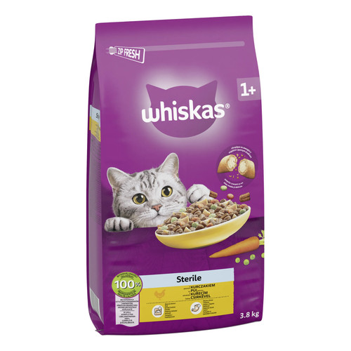 WHISKAS szárazFelnőtt Sterile Csirke3,8kg