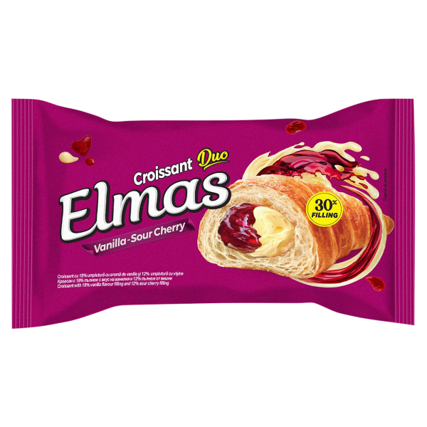 ELMAS Croissant Vaníliás-Meggyes 60g