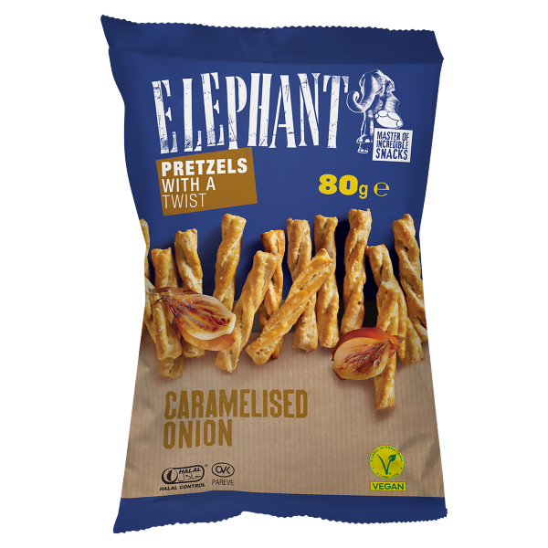 ELEPHANT csavart perec karam.hagym 80g
