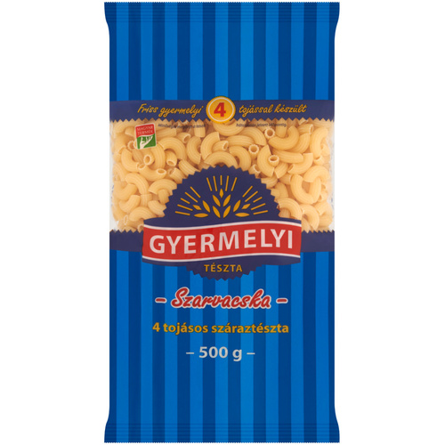 GYERMELYI TÉSZTA 4TOJ.SZARVACSKA 500G