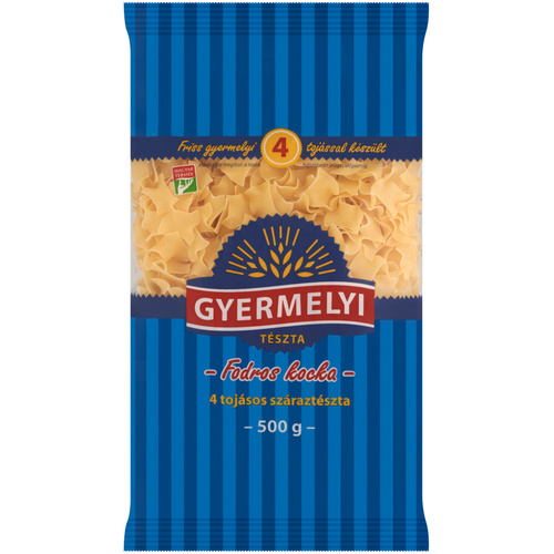GYERMELYI TÉSZTA 4TOJ.FODROS KOCKA 500g