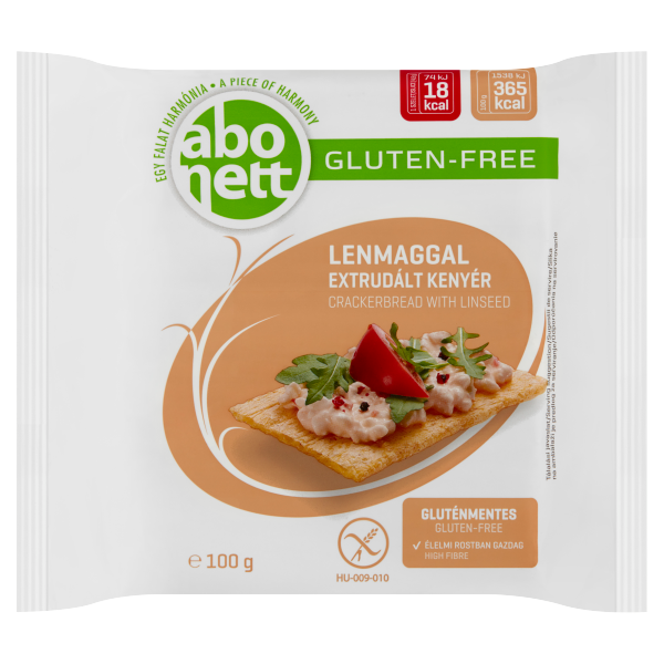 Abonett extrudált kenyér lenmaggal gluténm.100g