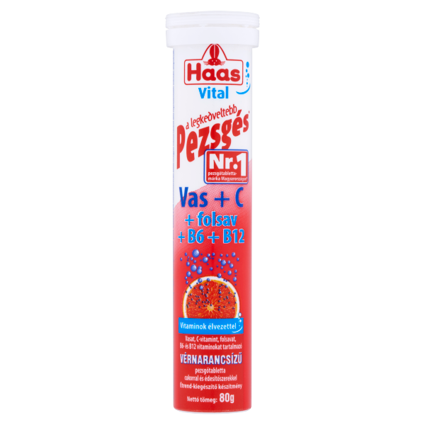 Haas pezsgőtabletta limitált Vas+C 80g