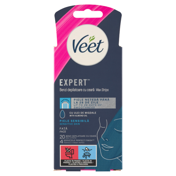 Veet Expert h.gy.szal. é.bőrre,arc 20 db