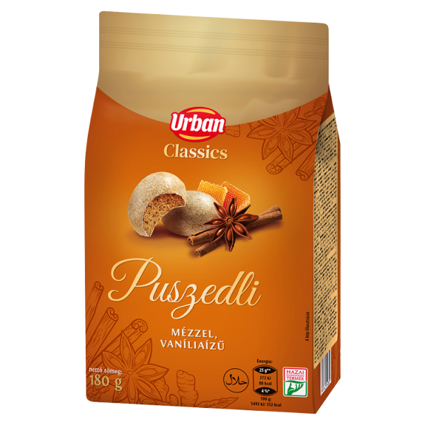 Urbán vaníliás mézes jellegű puszedli 180g