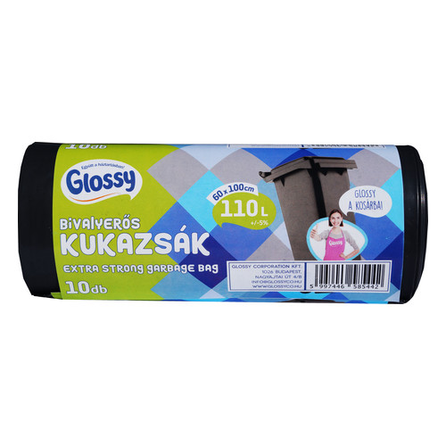 Glossy Bivalyerős kukazsák 110L