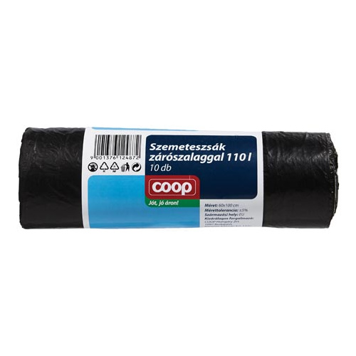 COOP SZEMETESZSÁK ZÁRÓSZALAGOS 110L 10DB
