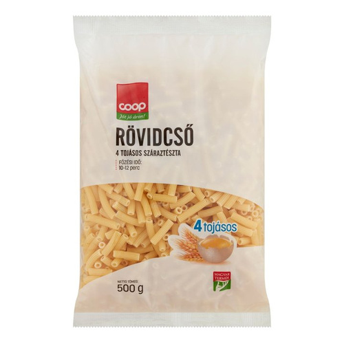 COOP RÖVIDCSŐ SZÁRAZTÉSZTA 4TOJ. 500G