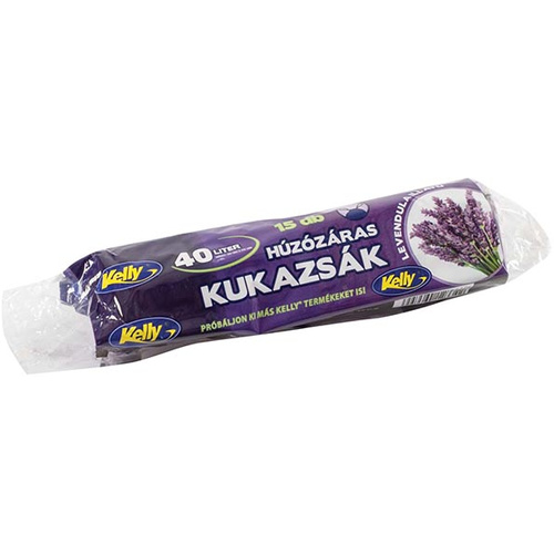 Kelly Húzózáras kukazsák levendulás 40L