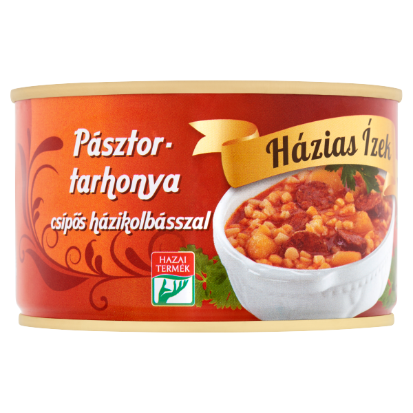 HÁZIAS ÍZ.PÁSZTORTARHONYA CSÍPŐS KOLBÁSSZAL 400G