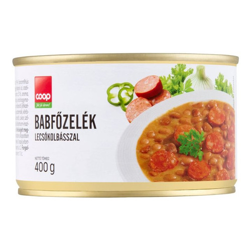 COOP BABFŐZELÉK KOLBÁSSZAL 400G