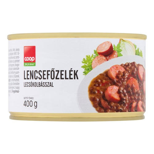 COOP LENCSEFŐZELÉK KOLBÁSSZAL 400G