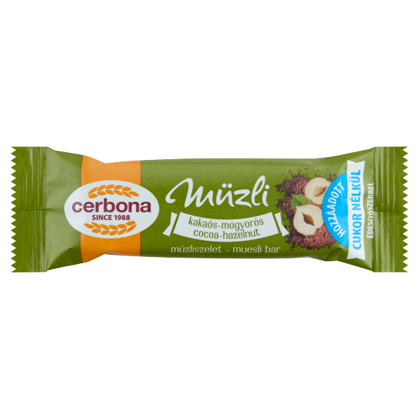 Cerbona szelet kakaós-mogyorós NO cukor 20g/20/