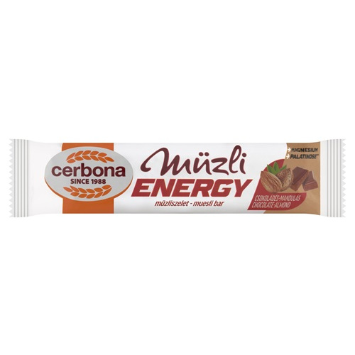 Cerbona Energy Csokoládés-mandulás müzliszelet 35g