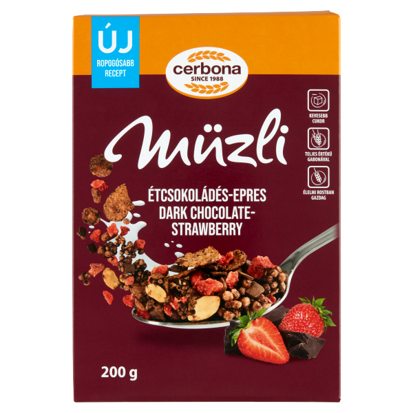 Cerbona müzli epres-étcsokis 200g