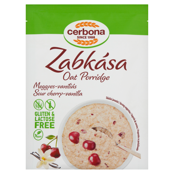 Cerbona Zabkása GM Meggyes-vaníliás  gluténm., lakt.m. 50g
