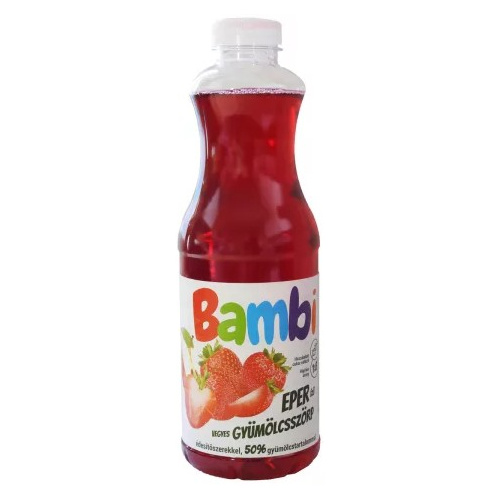 Bambi Szörp Eper 50% 1 L DRS