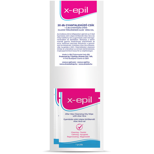 X-Epil Lehúzó textília 20db+2db törlőkendő