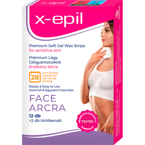X-Epil H.kész prém.gélgyantacsík arcra 12