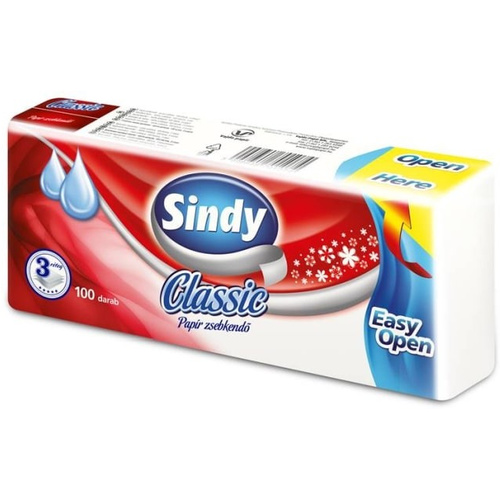 Sindy papír zsebkendő Classic 3rtg 100db EasyOpen