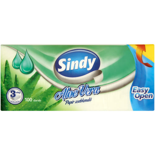 Sindy papír zsebkendő AloeVera 3rtg 100db EasyOpen
