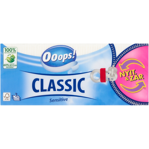 Ooops! papírzsebkendő 3rtg Sensitive 90 db