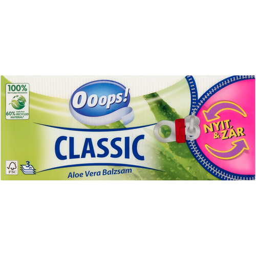 Ooops! papírzsebkendő 3rtg Aloe Vera 90db