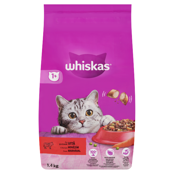 WHISKAS száraz marha 1,4kg