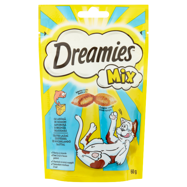 DREAMIES jutalomfalat MIX lazac-sajt 60g