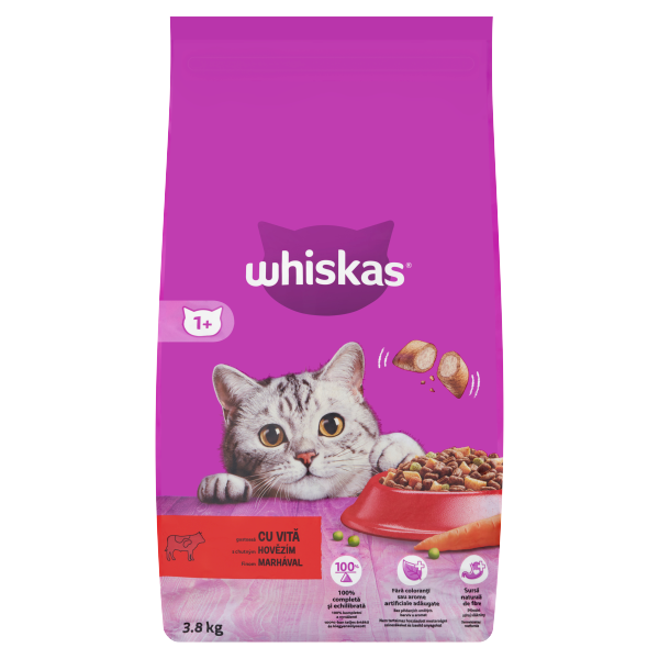 WHISKAS száraz marha 3,8kg