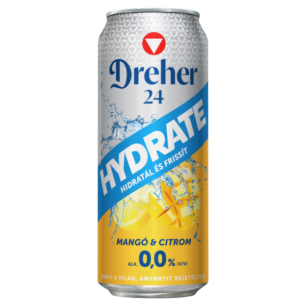 Dreher 24 Hydrate Mangó-Citrom 0.5 L dobozos DRS