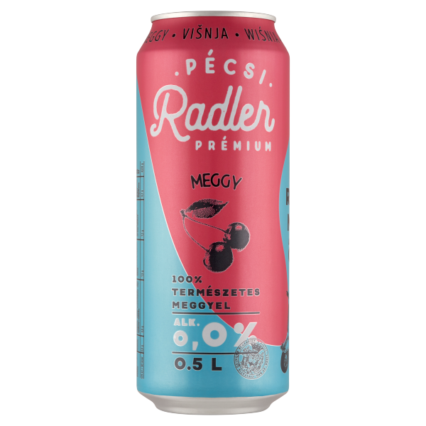 Pécsi Radler Meggy 0% 0.5 L dobozos DRS