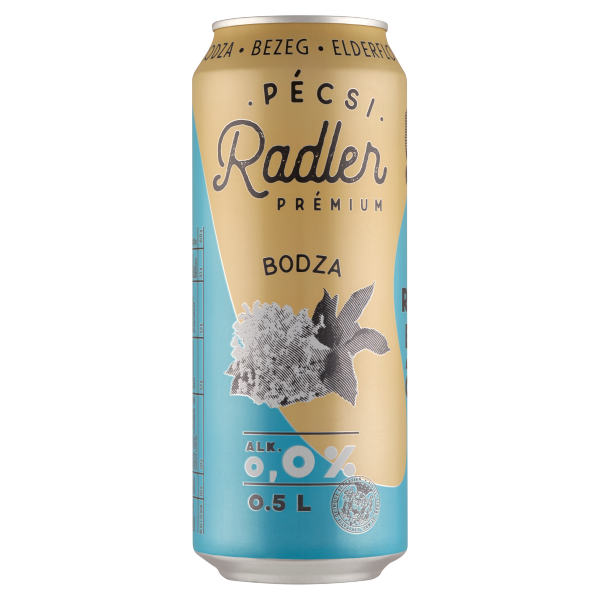 Pécsi Radler Bodza 0% 0.5 L dobozos DRS