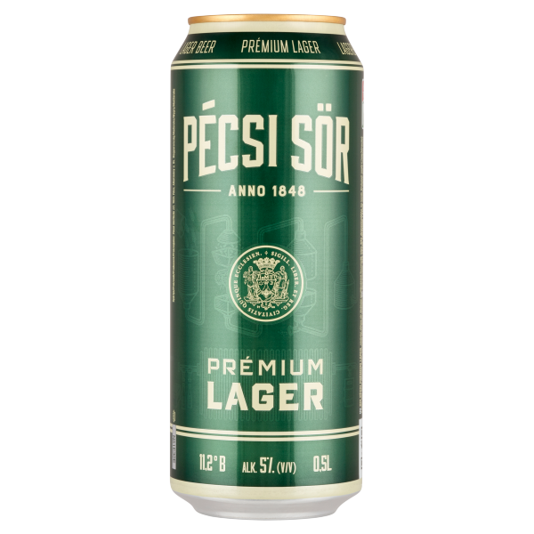 Pécsi Prémium Lager 0.5 L dobozos DRS
