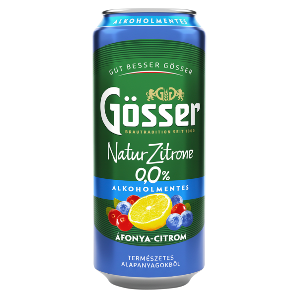 Gösser Natur Zitrone 0.0% Áfonya-Citrom 0.5 L dobozos DRS