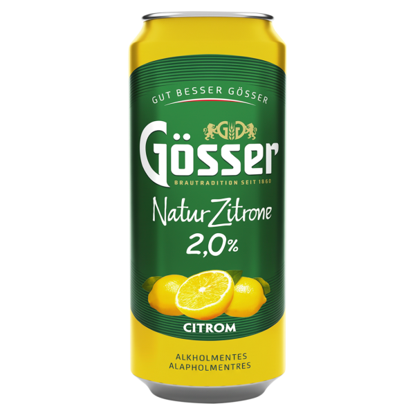 Gösser Natur Zitrone 2.0% Citrom 0.5 L dobozos DRS