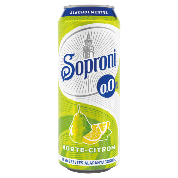Soproni Körte-Citrom 0% 0.5 L dobozos DRS