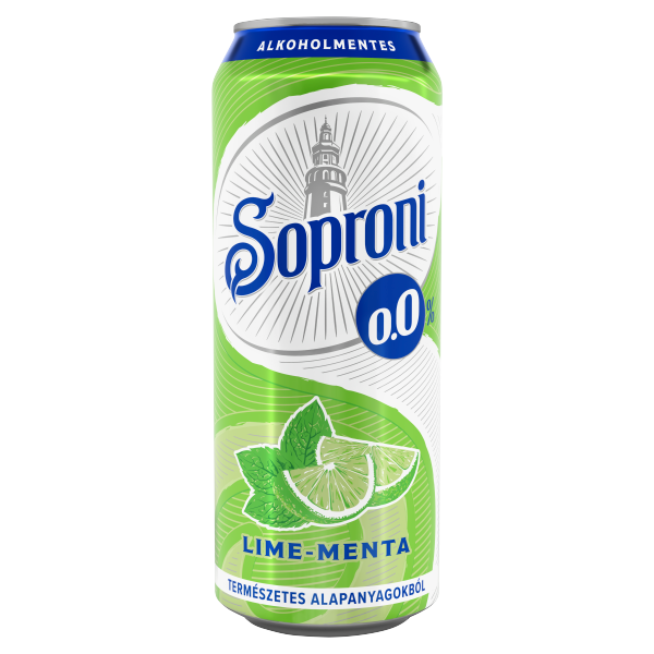 Soproni Lime-Menta 0% 0.5 L dobozos DRS