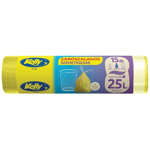 Kelly Zárószalagos szemeteszsák 25L 15db