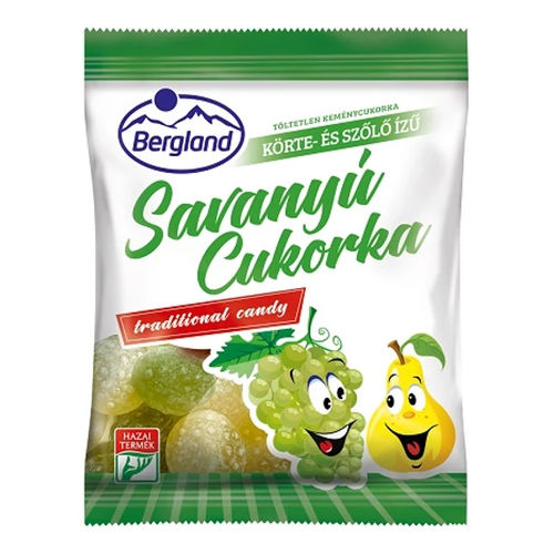 Bergland Savanyú cukor Körte-szőlő 70g